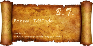 Bozzay Tünde névjegykártya