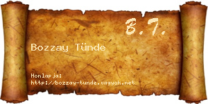 Bozzay Tünde névjegykártya